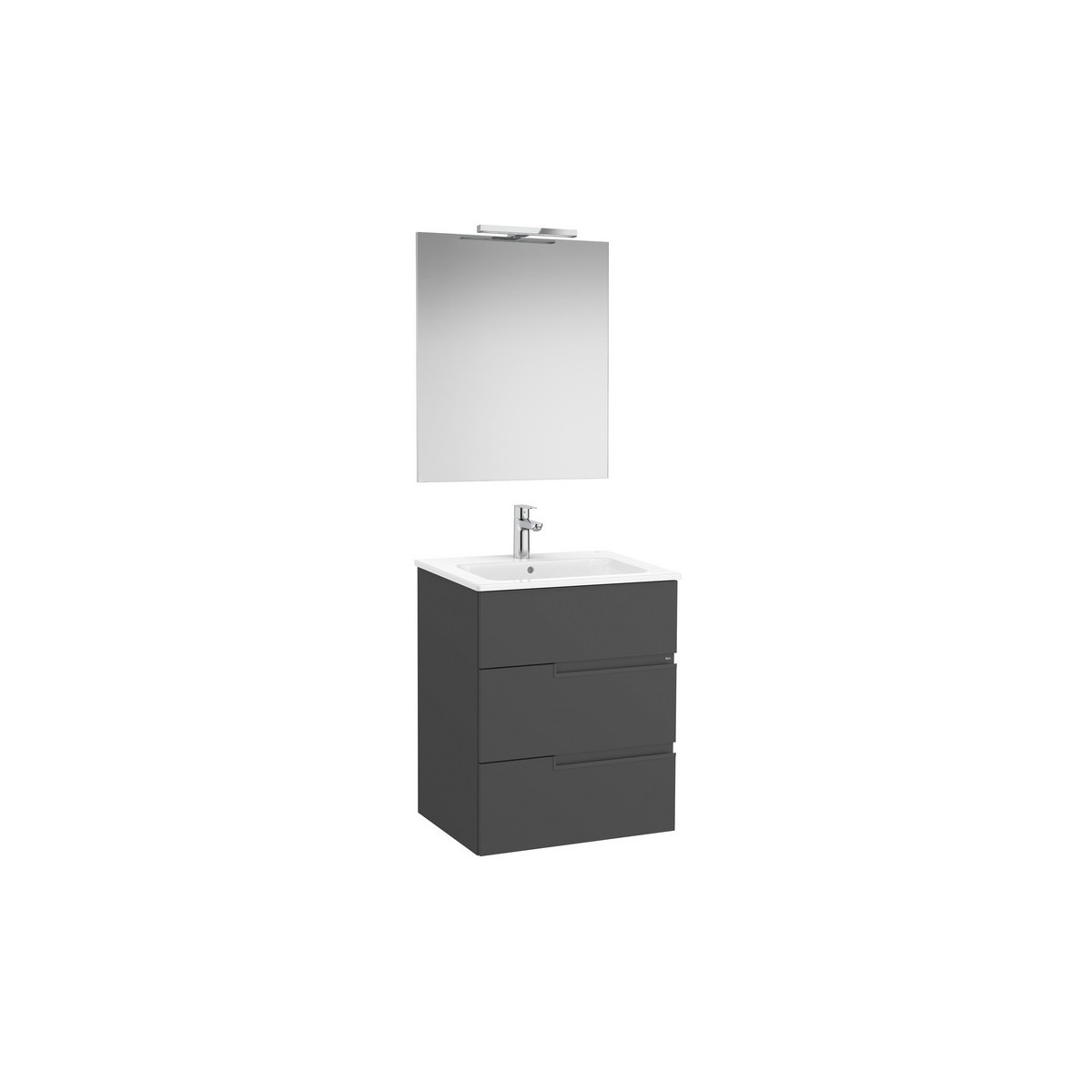 Victoria-n pack (meuble+lavabo+miroir+applique) 3 tiroirs droite 600 mm onyx - ROCA A852110531 