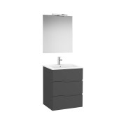 Victoria-n pack (meuble+lavabo+miroir+applique) 3 tiroirs droite 600 mm onyx - ROCA A852110531 