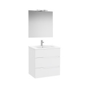 Victoria-n pack (meuble+lavabo+miroir+applique) 3 tiroirs 700 mm blanc mat - ROCA A852111509 