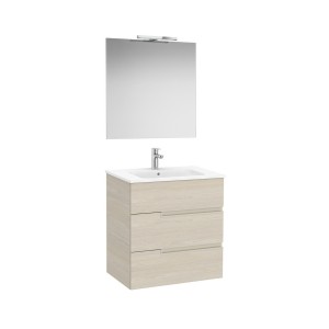 Victoria-n pack (meuble+lavabo+miroir+applique) 3 tiroirs 700 mm frêne clair - ROCA A852111541 