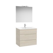 Victoria-n pack (meuble+lavabo+miroir+applique) 3 tiroirs 800 mm frêne clair - ROCA A852112541 