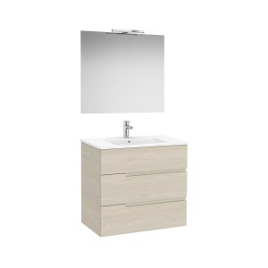 Victoria-n pack (meuble+lavabo+miroir+applique) 3 tiroirs 800 mm frêne clair - ROCA A852112541 