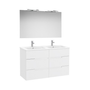 Victoria-n pack (meuble+lavabo+miroir+appliques) 6 tiroirs 1200 mm blanc mat - ROCA A852114509 
