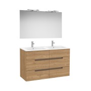 Victoria-n pack (meuble+lavabo+miroir+appliques) 6 tiroirs 1200 mm noyer - ROCA A852114517 