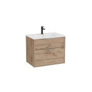 Optica unik 2 tiroirs et lavabo porcelaine 700 mm noyer - ROCA A852452517 