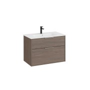 Optica unik 2 tiroirs et lavabo porcelaine 800 mm chêne foncé - ROCA A852453537 