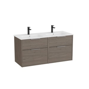 Optica unik 4 tiroirs et lavabo porcelaine 1200 mm chêne foncé - ROCA A852455537 