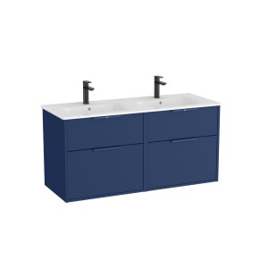 Optica unik 4 tiroirs et lavabo porcelaine 1200 mm bleu acier mat - ROCA A852455551 