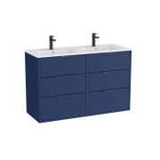 Optica unik 6 tiroirs et lavabo porcelaine 1200 mm bleu acier mat - ROCA A852458551 