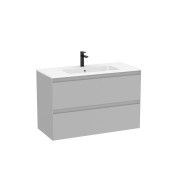 Tenue unik (meuble + lavabo plan procelaine) 2 tiroirs 1000mm perle mat - ROCA A852487530 