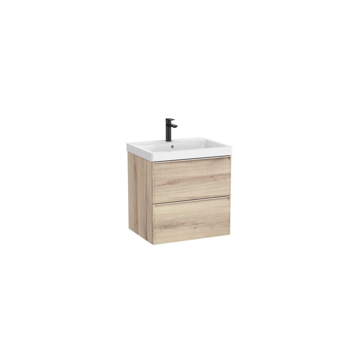 Linea unik (meuble+lavabo) 2 tiroirs 60 cm bois naturel texturé - ROCA A852488524 