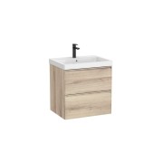 Linea unik (meuble+lavabo) 2 tiroirs 60 cm bois naturel texturé - ROCA A852488524 