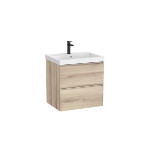 Linea unik (meuble+lavabo) 2 tiroirs 60 cm bois naturel texturé - ROCA A852488524 
