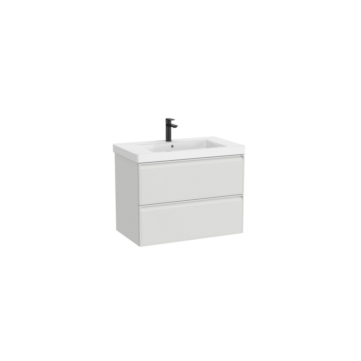 Linea unik (meuble+lavabo) 2 tiroirs 80 cm gris pierre mat - ROCA A852489514 