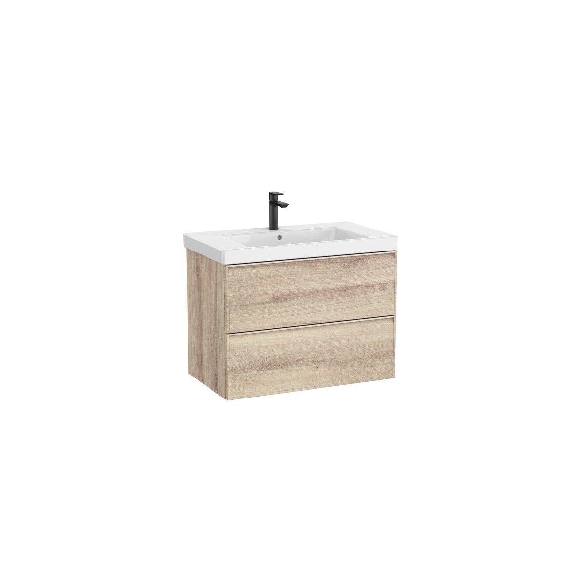 Linea unik (meuble+lavabo) 2 tiroirs 80 cm bois naturel texturé - ROCA A852489524 