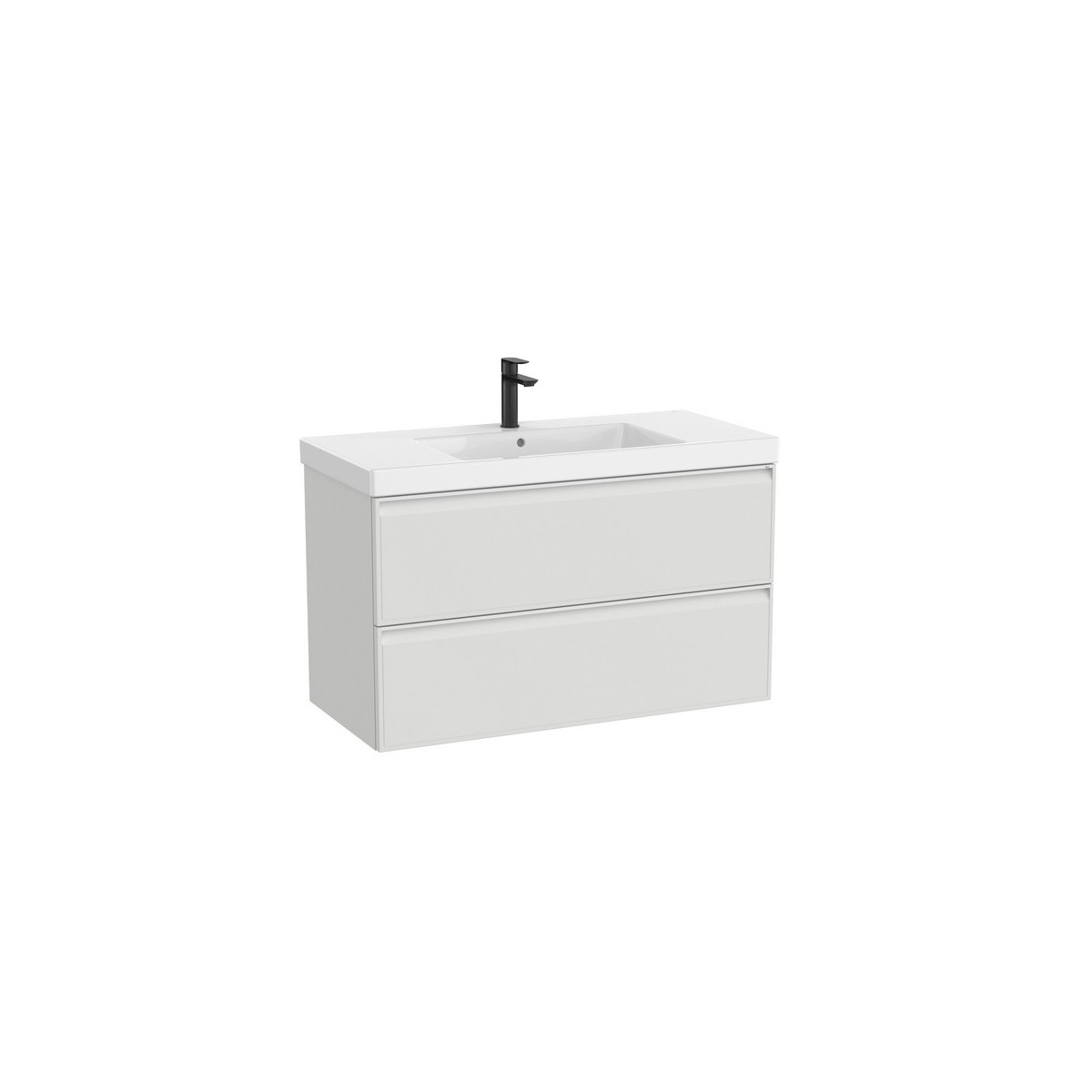 Linea unik (meuble+lavabo centré) 2 tiroirs 1000 cm gris pierre mat - ROCA A852491514 