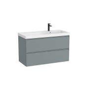 Linea unik (meuble+lavabo asymétrique à droite) 2 tiroirs 1000 cm bleu polaire - ROCA A852492596 