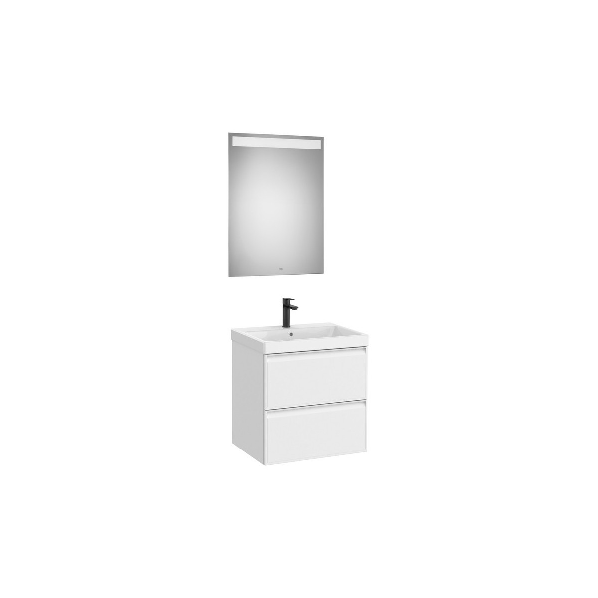 Linea pack (meuble+lavabo+miroir eidos) 2 tiroirs 60 cm blanc mat - ROCA A852494509 