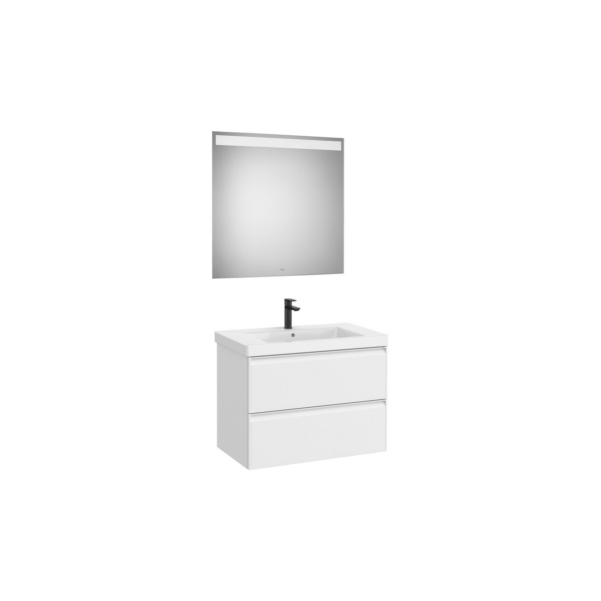 Linea pack (meuble+lavabo+miroir eidos) 2 tiroirs 80 cm blanc mat - ROCA A852495509 