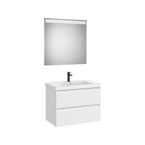 Linea pack (meuble+lavabo+miroir eidos) 2 tiroirs 80 cm blanc mat - ROCA A852495509 