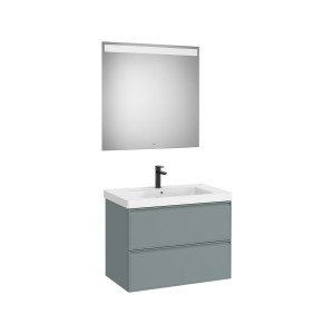 Linea pack (meuble+lavabo+miroir eidos) 2 tiroirs 80 cm bleu polaire - ROCA A852495596 