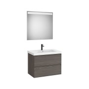 Linea pack (meuble+lavabo+miroir eidos) 2 tiroirs 80 cm noyer foncé - ROCA A852495597 