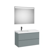 Linea pack (meuble+lavabo asymétrique gauche+miroir eidos) 2 tiroirs 1000 mm b - ROCA A852496596 