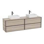 Inspira meuble 4 tiroirs pour vasques à poser 2000 mm pin blanc texturé - ROCA A852524546 