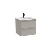 Volia unik meuble 2 tiroirs gris mat et lavabo en céramique blanc mat 600 mm - ROCA A852535510 
