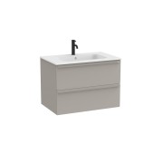 Volia unik meuble 2 tiroirs gris mat et lavabo en céramique blanc mat 800 mm - ROCA A852536510 