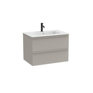 Volia unik meuble 2 tiroirs gris mat et lavabo en céramique blanc mat 800 mm - ROCA A852536510 