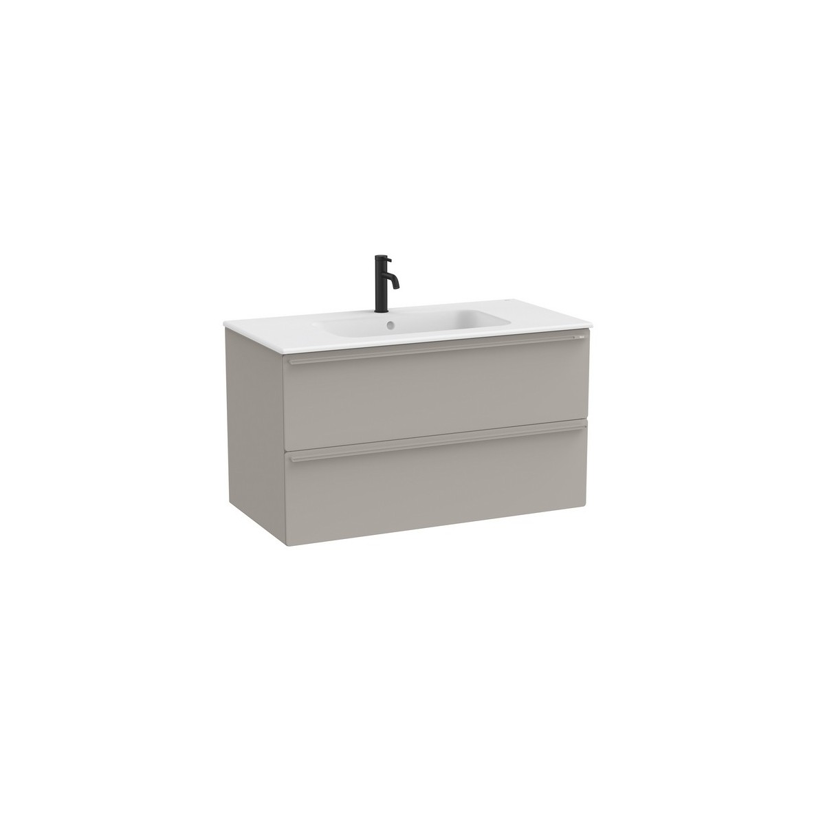 Volia unik meuble 2 tiroirs gris mat et lavabo en céramique blanc mat 1000 mm - ROCA A852537510 