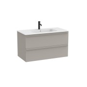 Volia unik meuble 2 tiroirs gris mat et lavabo en céramique blanc mat 1000 mm - ROCA A852537510 