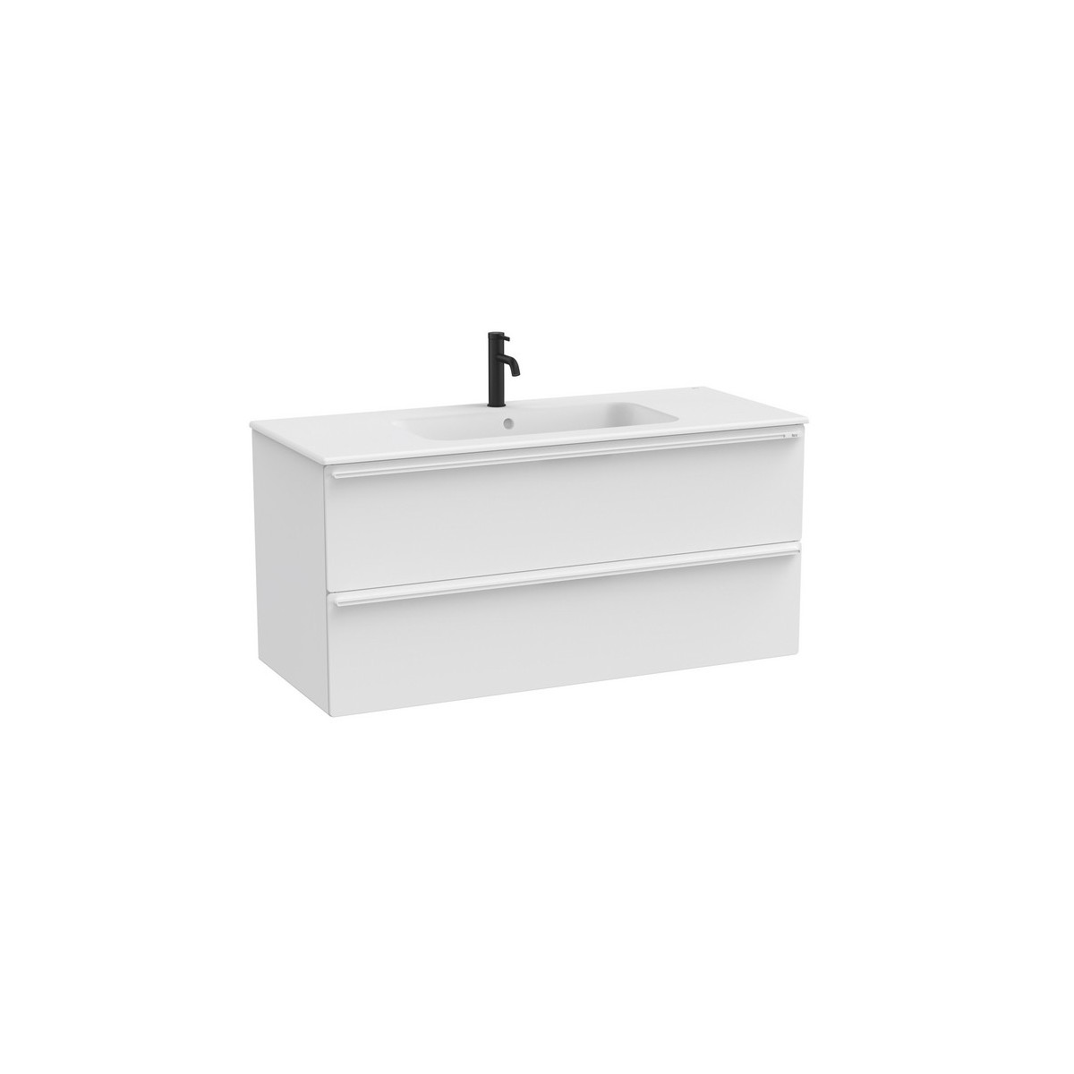 Volia unik meuble 2 tiroirs blanc mat et lavabo en céramique blanc mat 1200 mm - ROCA A852538509 
