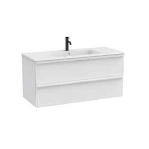 Volia unik meuble 2 tiroirs blanc mat et lavabo en céramique blanc mat 1200 mm - ROCA A852538509 