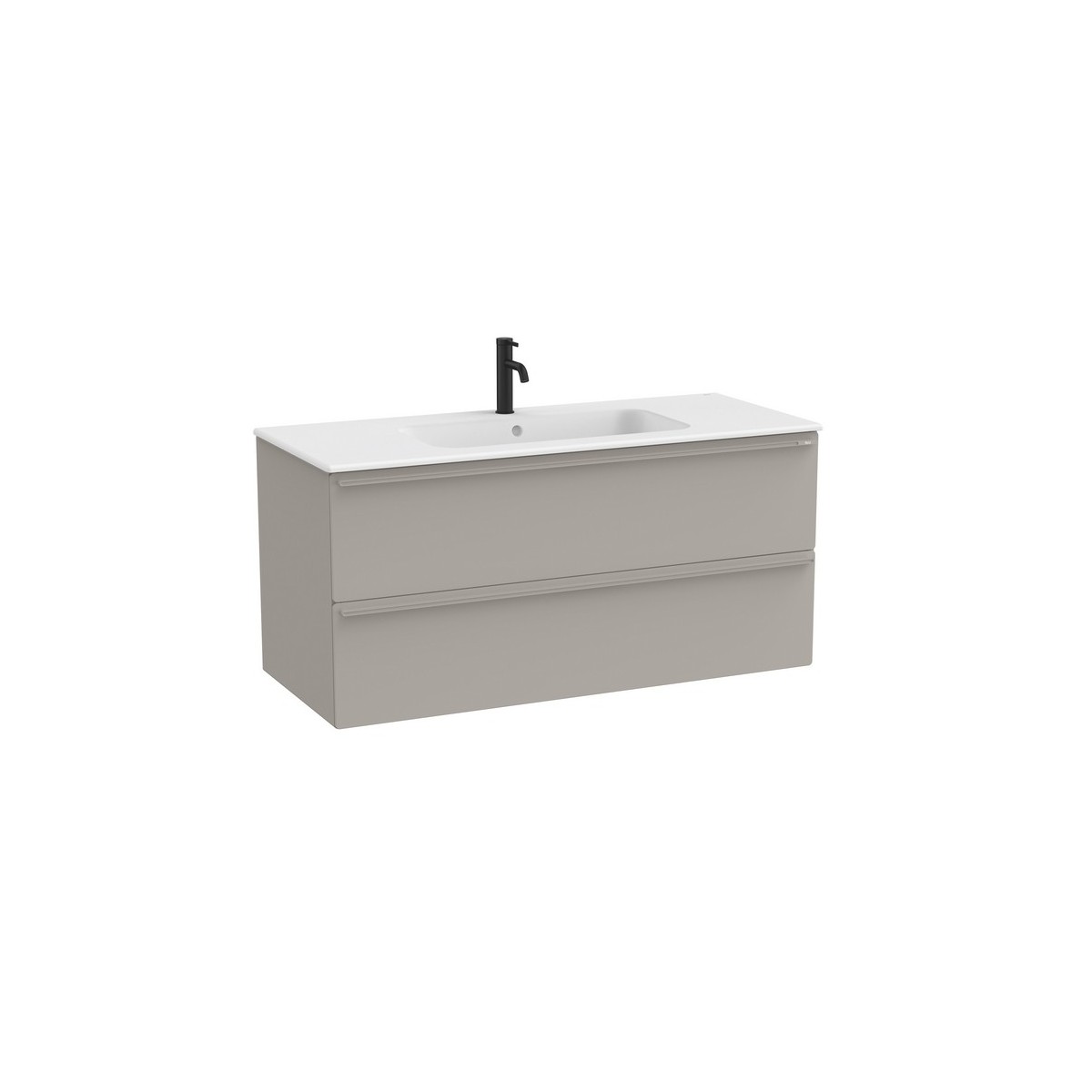Volia unik meuble 2 tiroirs gris mat et lavabo en céramique blanc mat 1200 mm - ROCA A852538510 