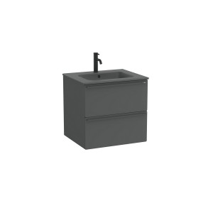Volia unik meuble 2 tiroirs onyx mat et lavabo en céramique onyx mat 600 mm - ROCA A852539531 