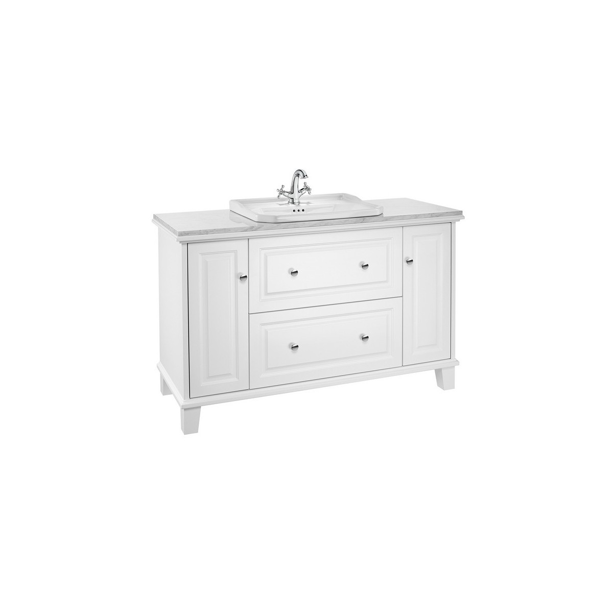 Carmen meuble pour vasque à encastrer de 600 mm base 1300 mm blanc mat - ROCA A858088509 