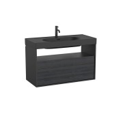 Meridian meuble 2 tiroirs et 1 niche noir mat et ébène 1000 mm - ROCA A858108610 