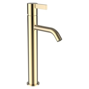 Kartell laufen mitigeur de lavabo rehaussé bec fixe 125mm sans vidage pvd doré - LAUFEN H3113380011201 