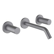 Kartell laufen mitigeur de lavabo 2 poignées encastré bec 175mm inox brossé - LAUFEN H3123360901201 