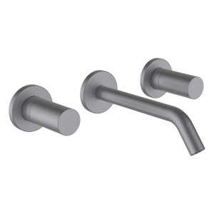 Kartell laufen mitigeur de lavabo 2 poignées encastré bec 175mm inox brossé - LAUFEN H3123360901201 