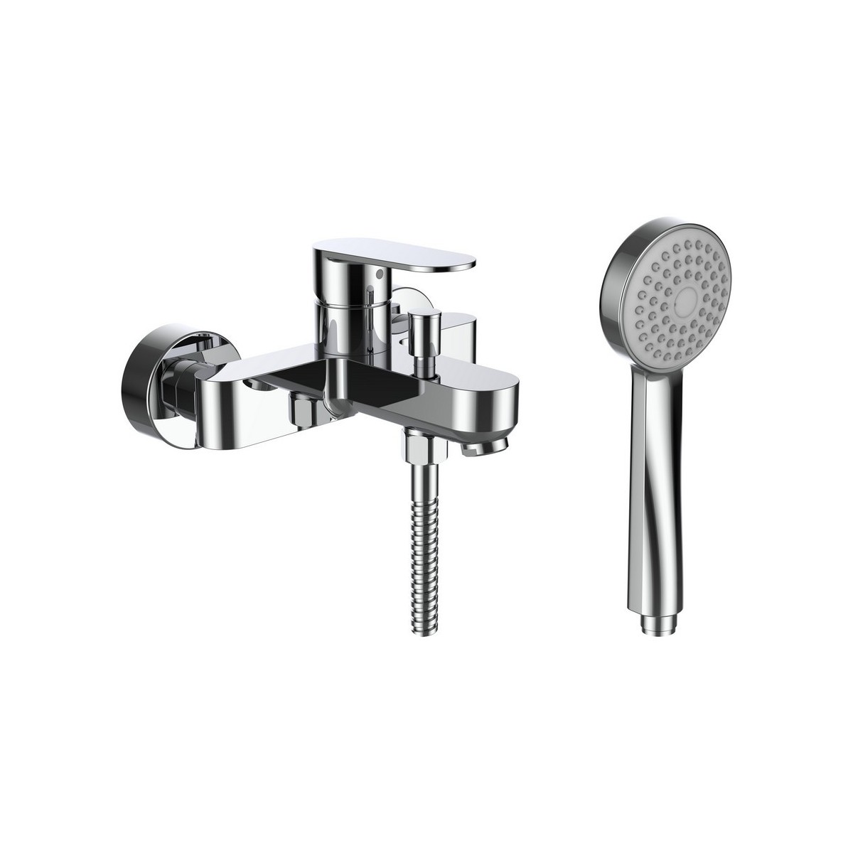 Neja mitigeur bain-douche mural avec inverseur, flexible et douchette chromé - LAUFEN H3215170041311 