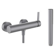 Kartell • laufen mitigeur de douche mural avec garniture de douche inox brossé - LAUFEN H3313370901411 