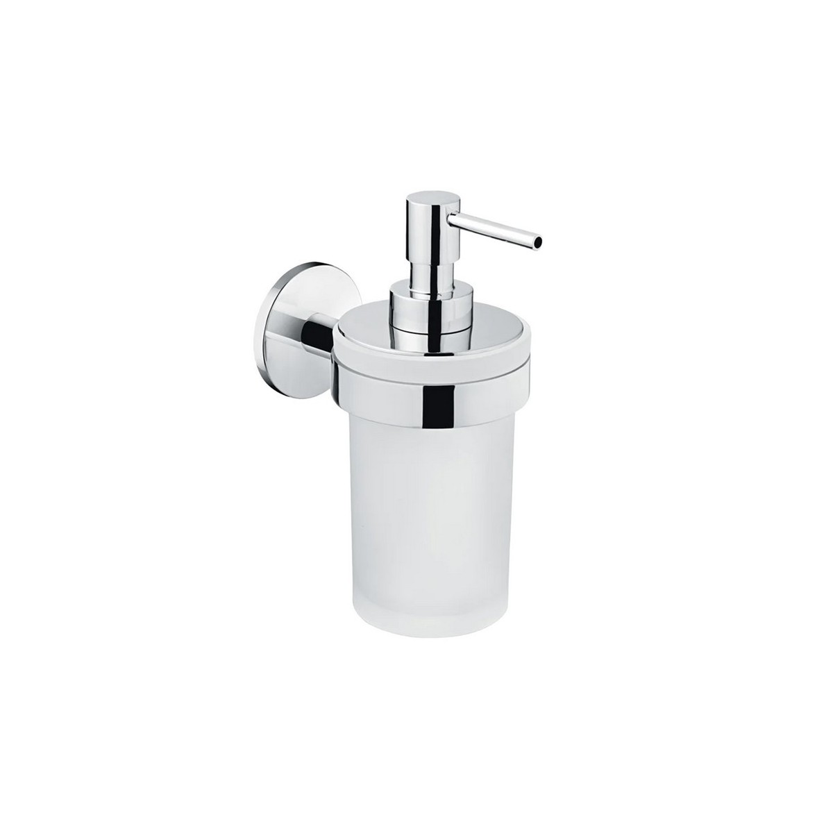 Cana porte-savon liquide à coller en verre et chromé chromé 76x136x165 mm - LAUFEN H3831320040001 