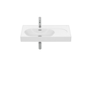 Meridian lavabo mural asymétrique gauche en fineceramic® blanc brillant 800x460m - ROCA A327743000 