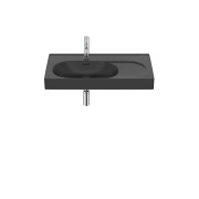 Meridian lavabo mural asymétrique gauche en fineceramic® noir mat 800x460mm - ROCA A327743080 