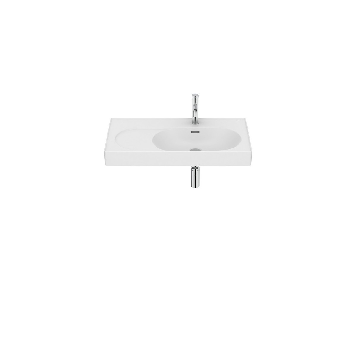 Meridian lavabo mural asymétrique droite en fineceramic® blanc mat 800x460mm - ROCA A327744620 