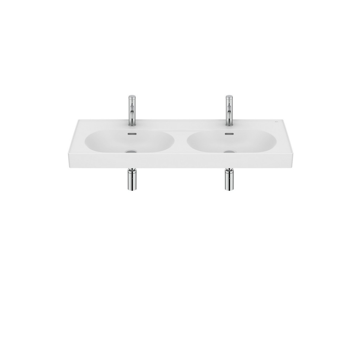 Meridian lavabo double mural en fineceramic® blanc mat 1200x460mm - ROCA A327747620 