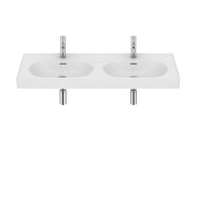 Meridian lavabo double mural en fineceramic® blanc mat 1200x460mm - ROCA A327747620 